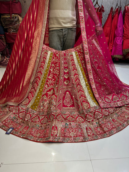 Tremendous red bridal lehenga