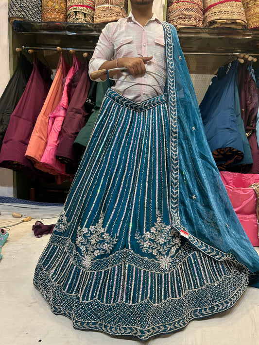 Increíble lehenga azul