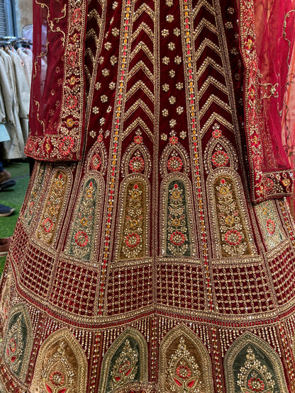 Majestic red bridal lehenga