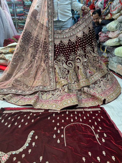 Maroon Peaccock Lehenga