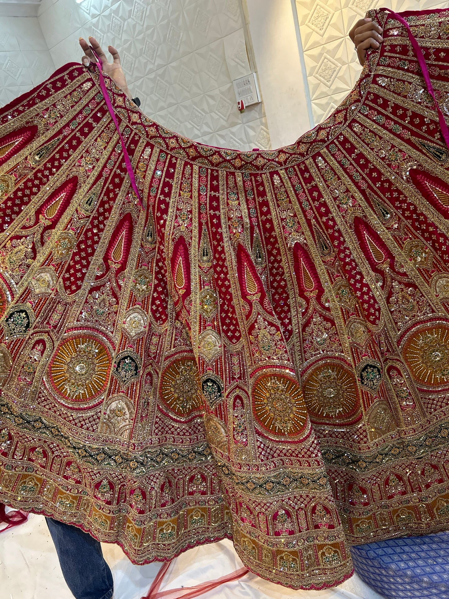 Pretty Peacock dark Rani pink Lehenga