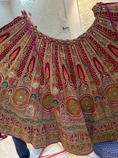 Pretty Peacock dark Rani pink Lehenga