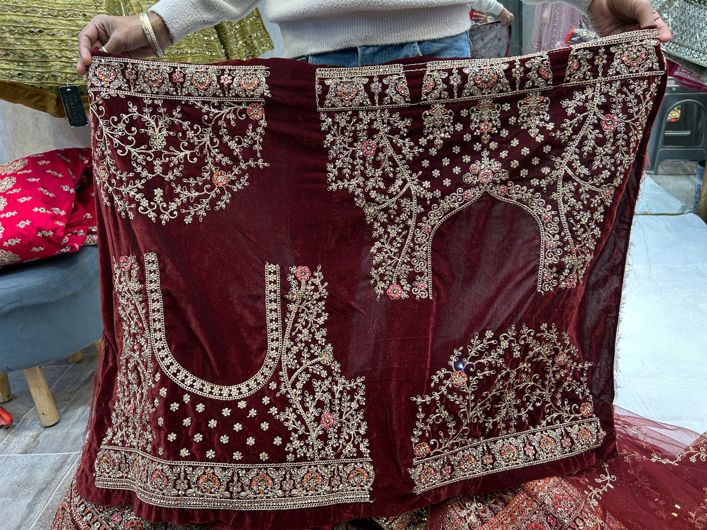 Amazing maroon bridal lehenga