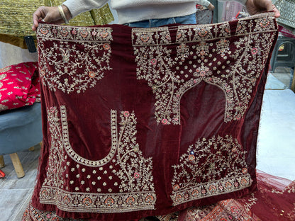 Amazing maroon bridal lehenga