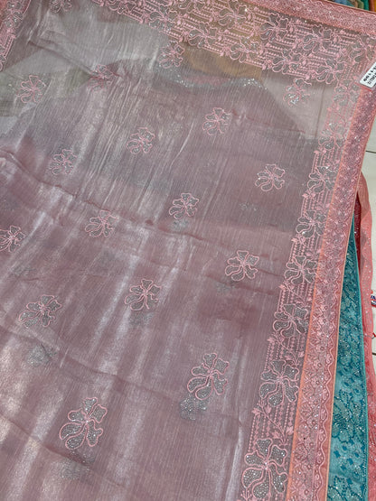 Premium baby pink saree