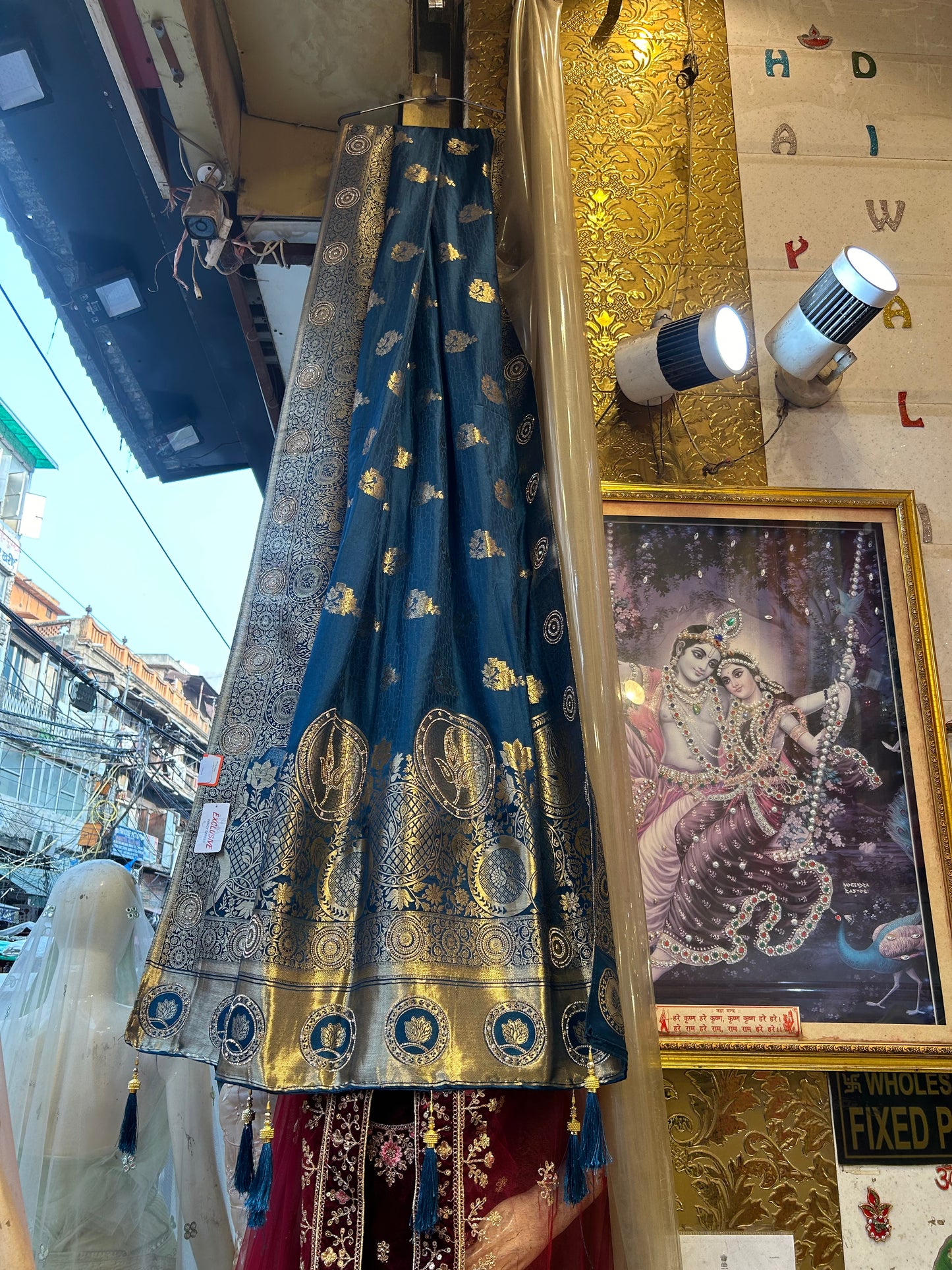 Blue designer saree