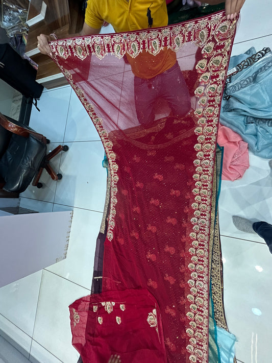 Pretty red saree