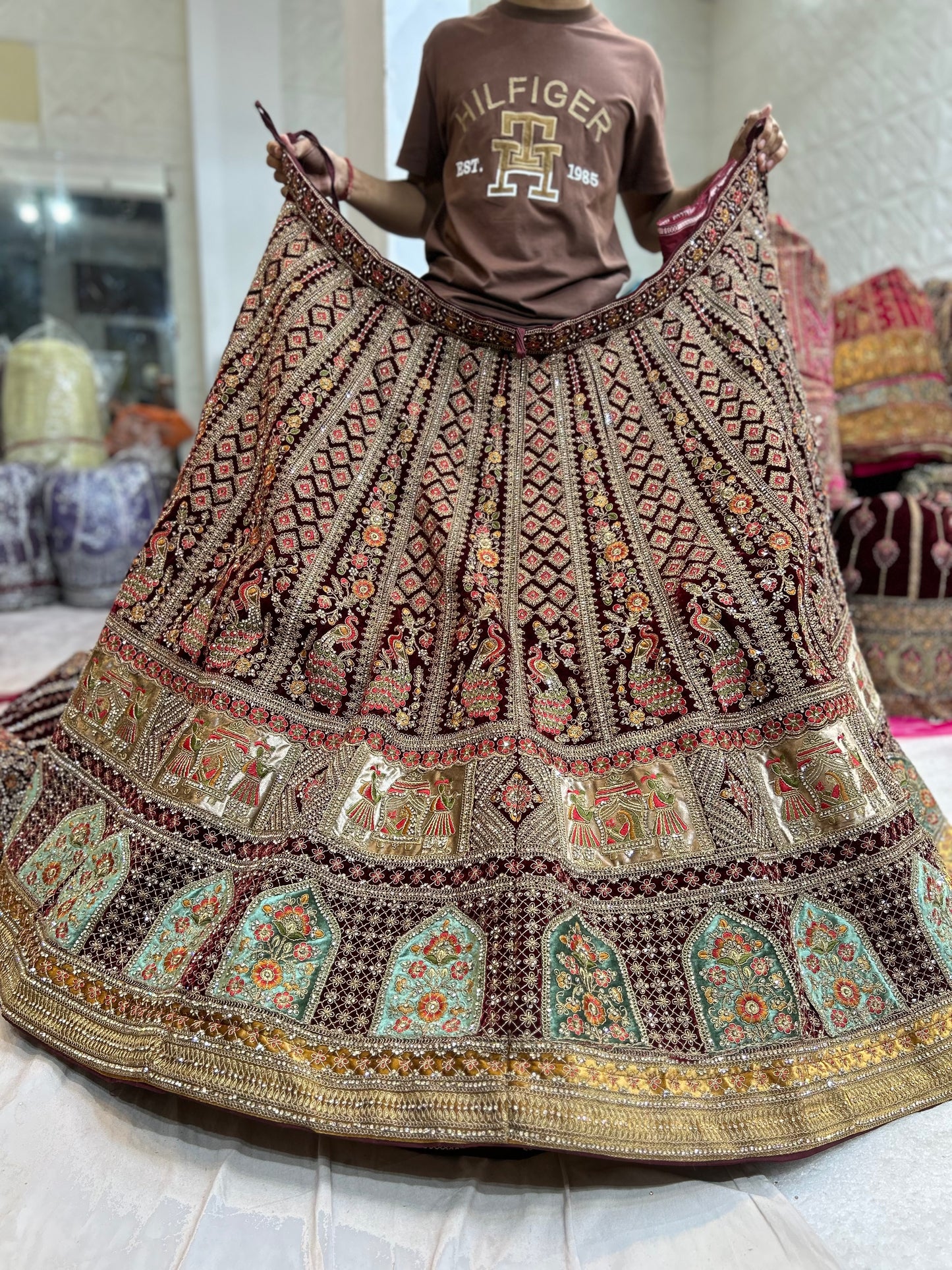 Fantastic maroon doli barat bridal lehenga