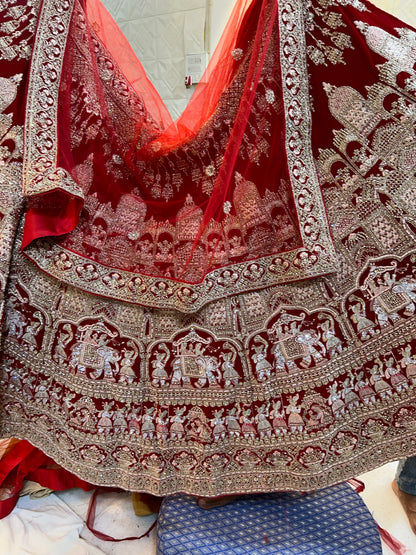 Doli barat red bridal Lehenga