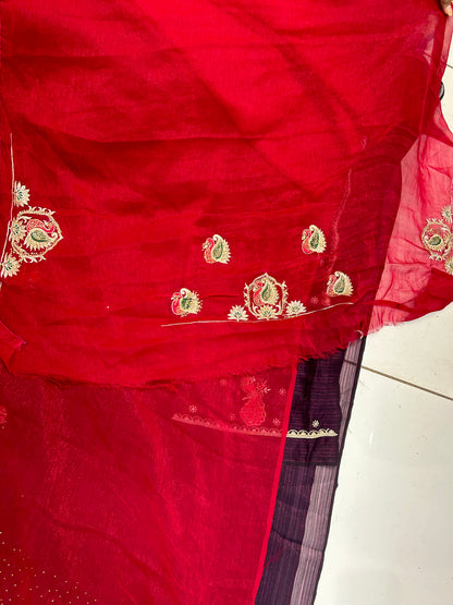 Pretty red saree