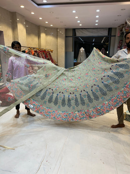 Awesome mint Green Peacock PDP Lehenga