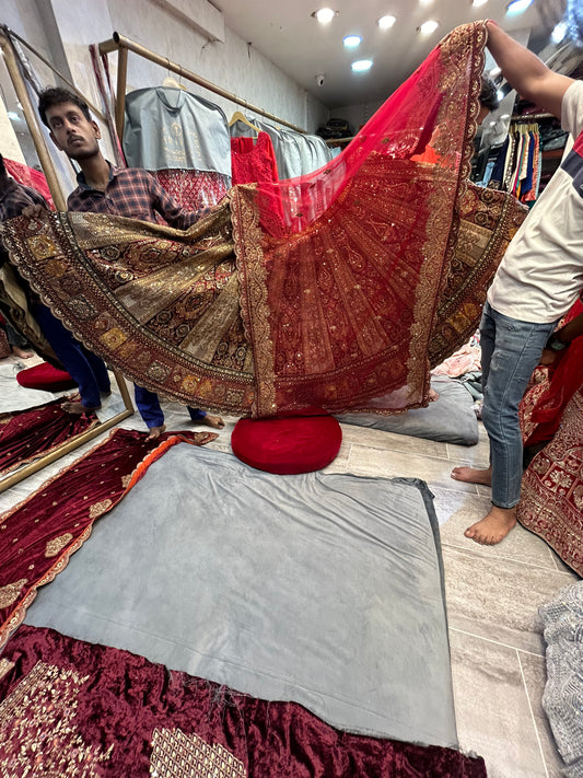 Heavy maroon Bridal Lehenga