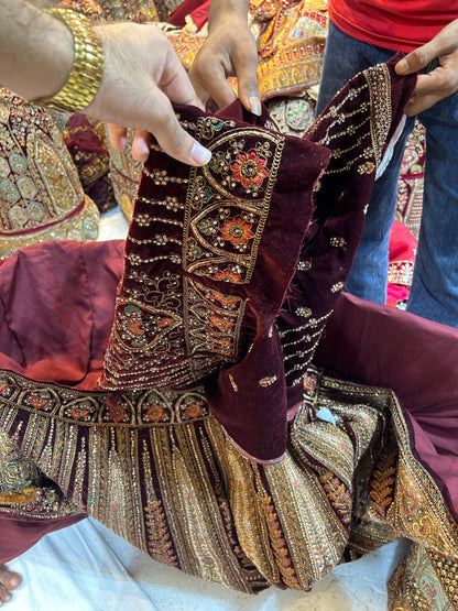 Maroon bridal Lehenga