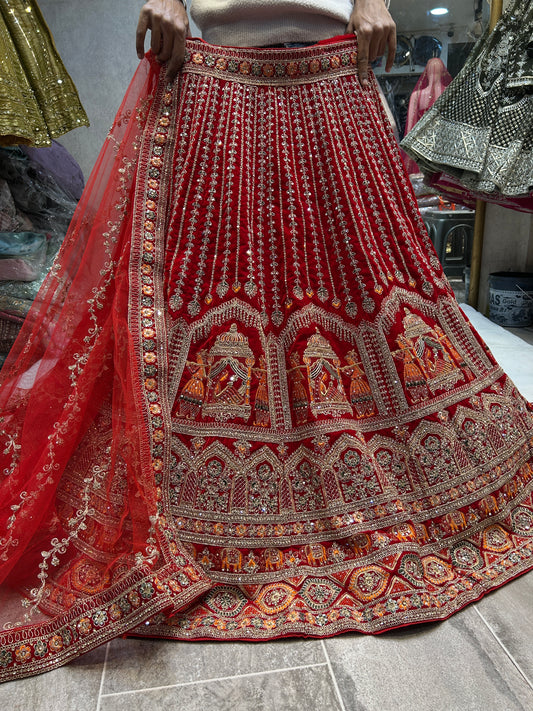 Awesome maroon doli barat bridal lehenga