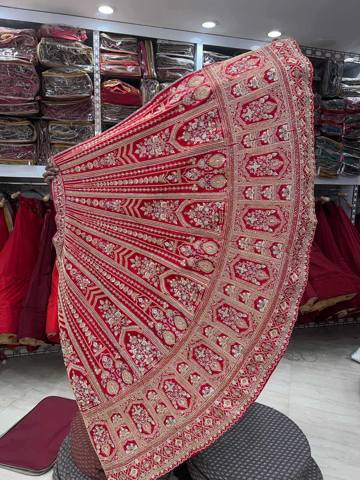 Stunning red bridal lehenga