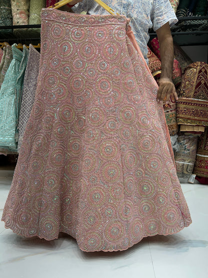 Designer peach lehenga