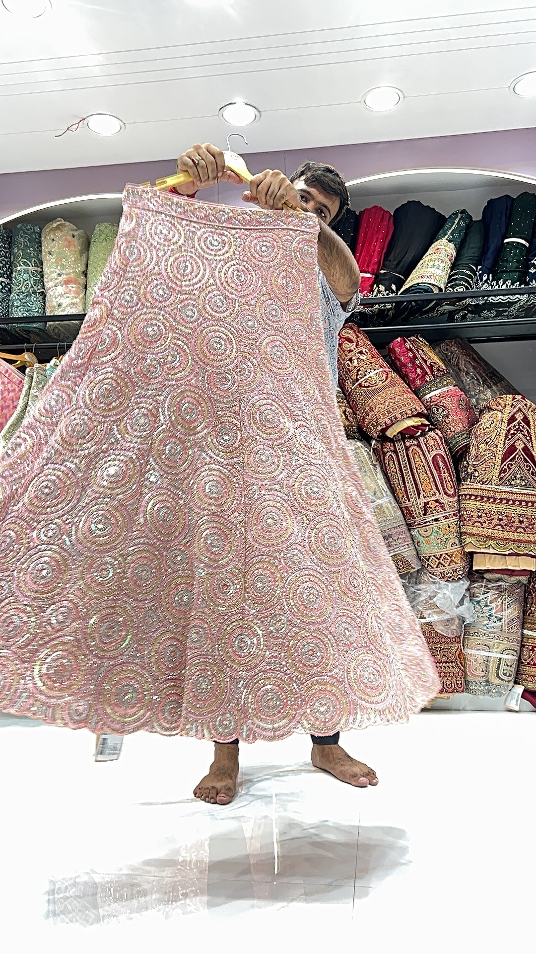 Designer peach lehenga