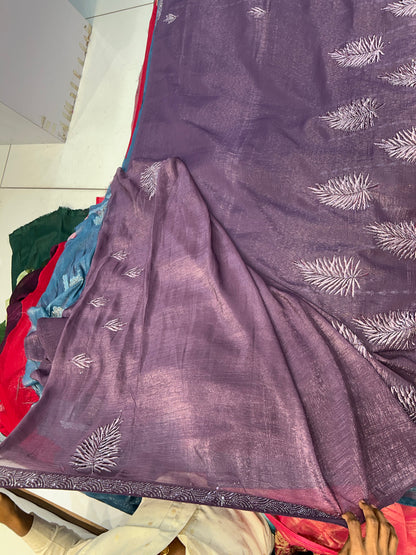 Dreamy Purple leaf saree