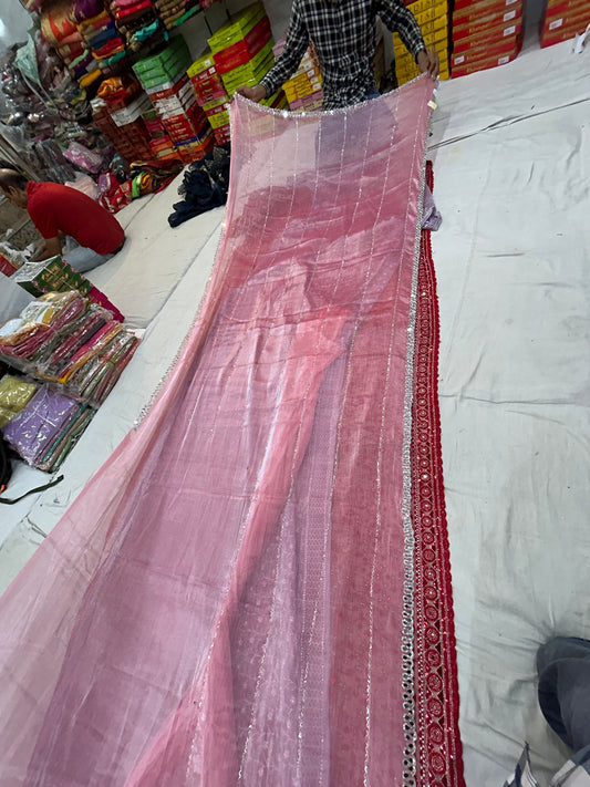 Lovely baby pink saree