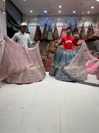 Lehenga jhumka rosa bebé