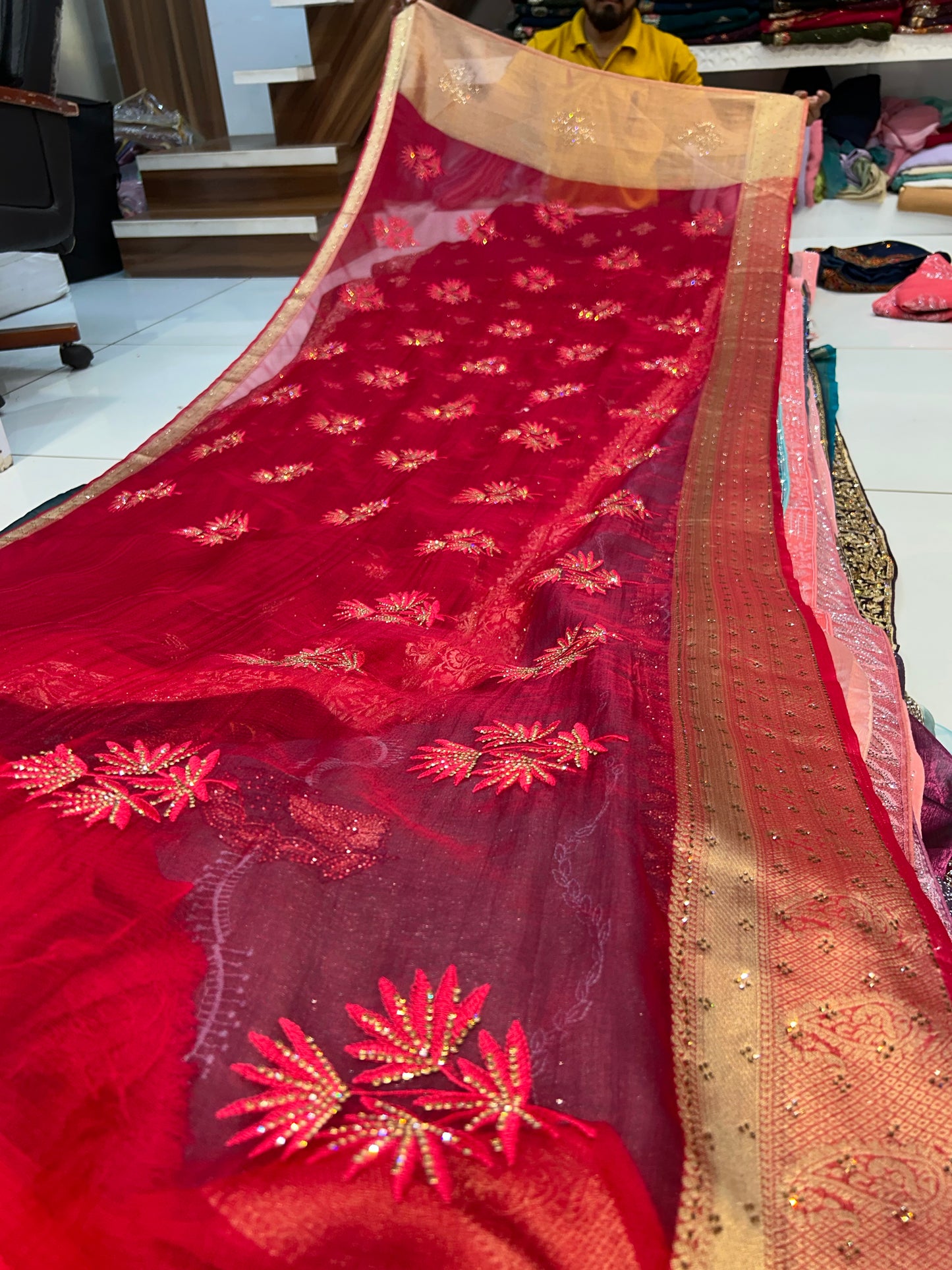 Stunning red saree