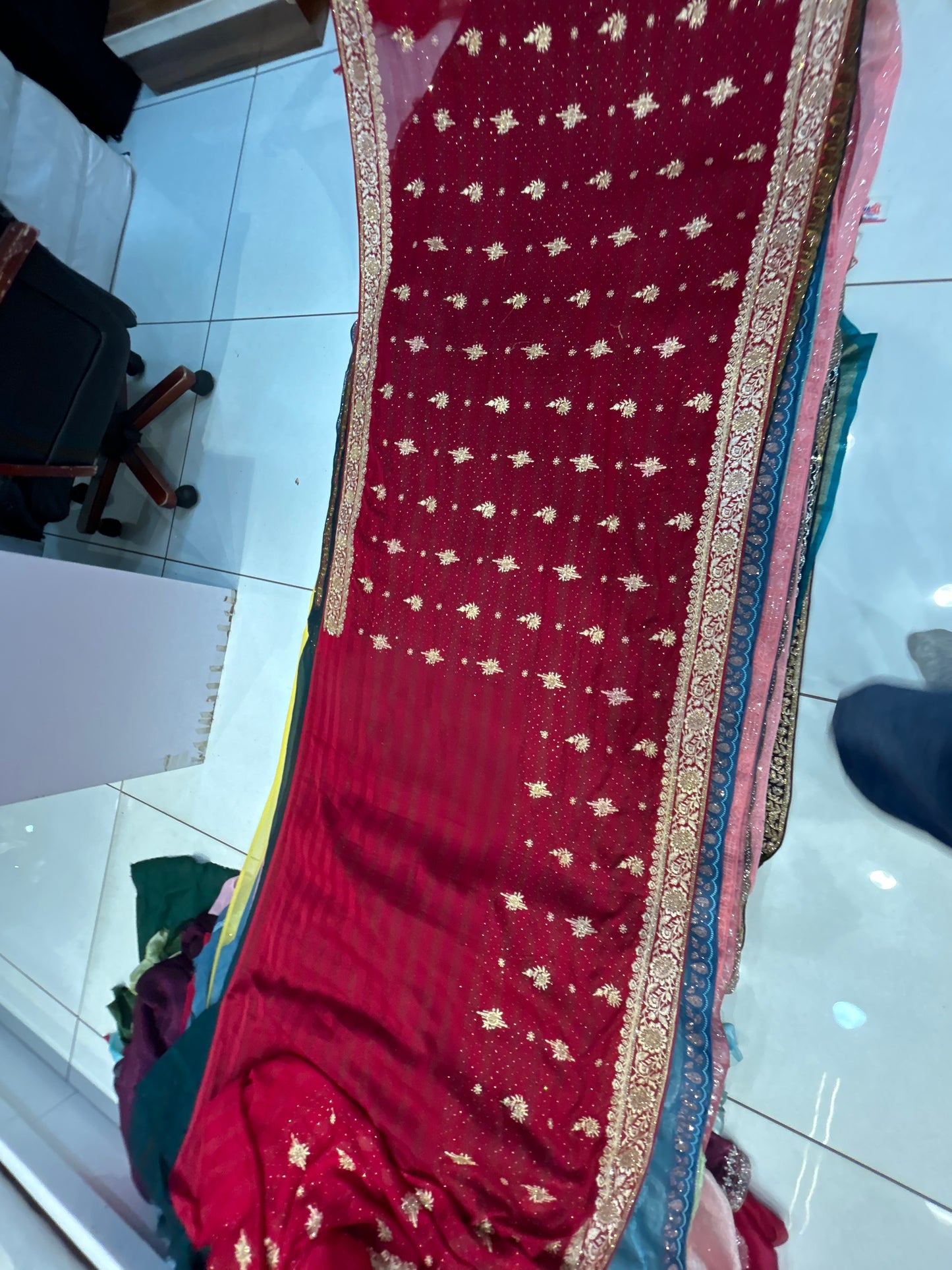 Maroon Designer saree