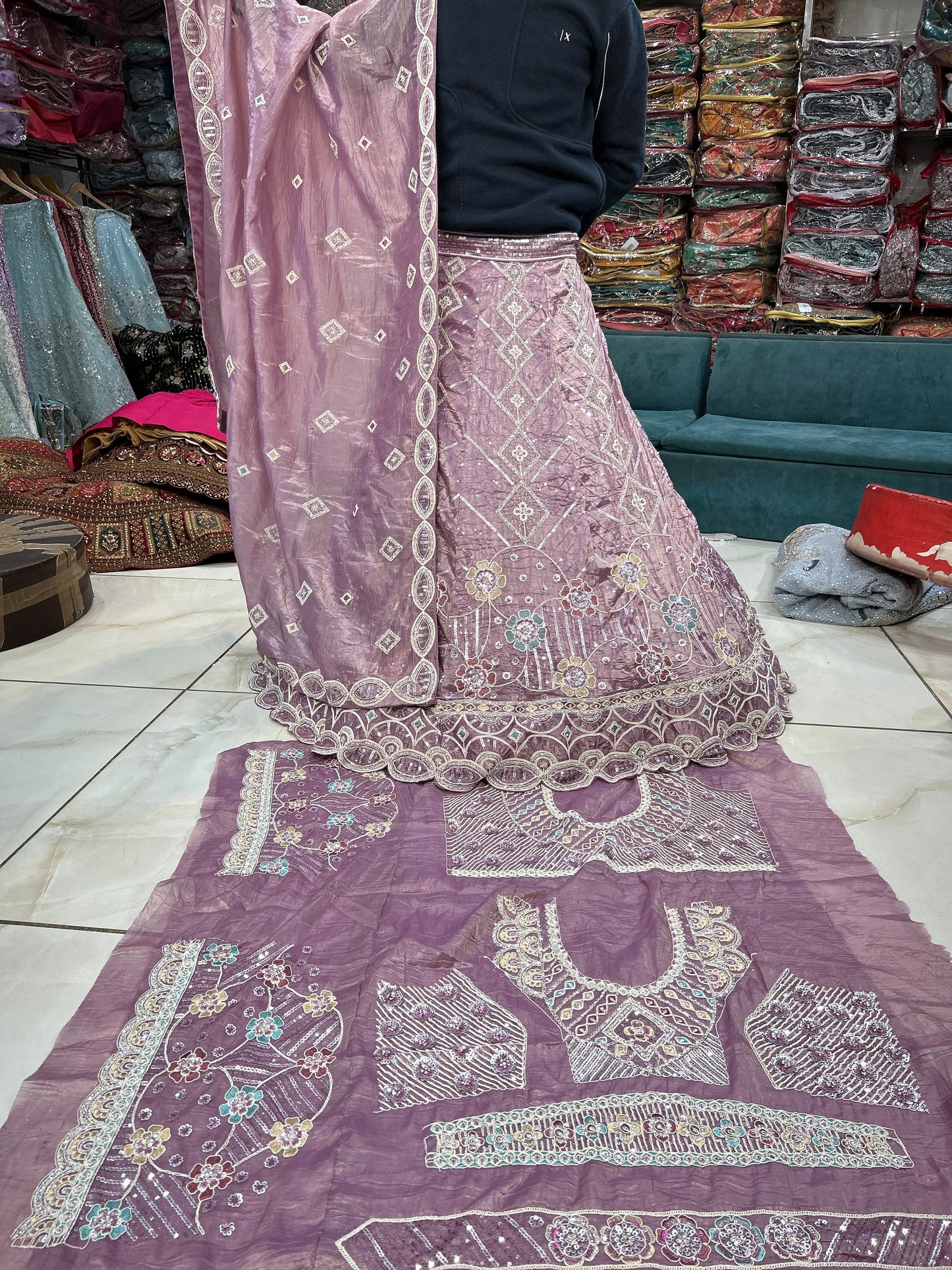 Glamorous pink floral lehenga