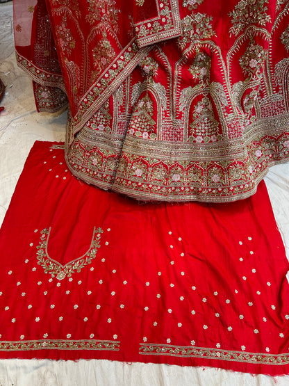 Pure Handwork Red lehenga