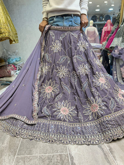 Attractive lavender lehenga