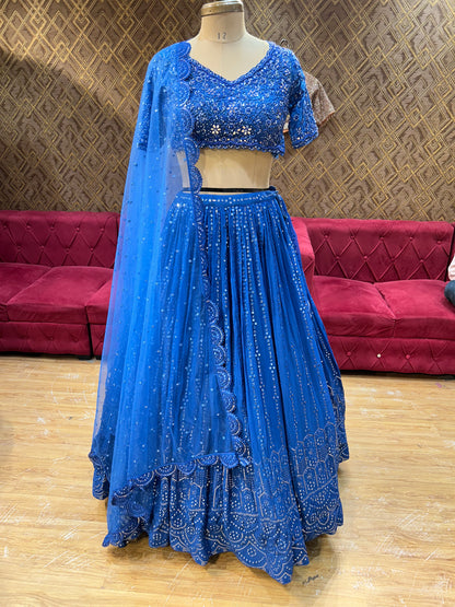 Hermosa lehenga azul