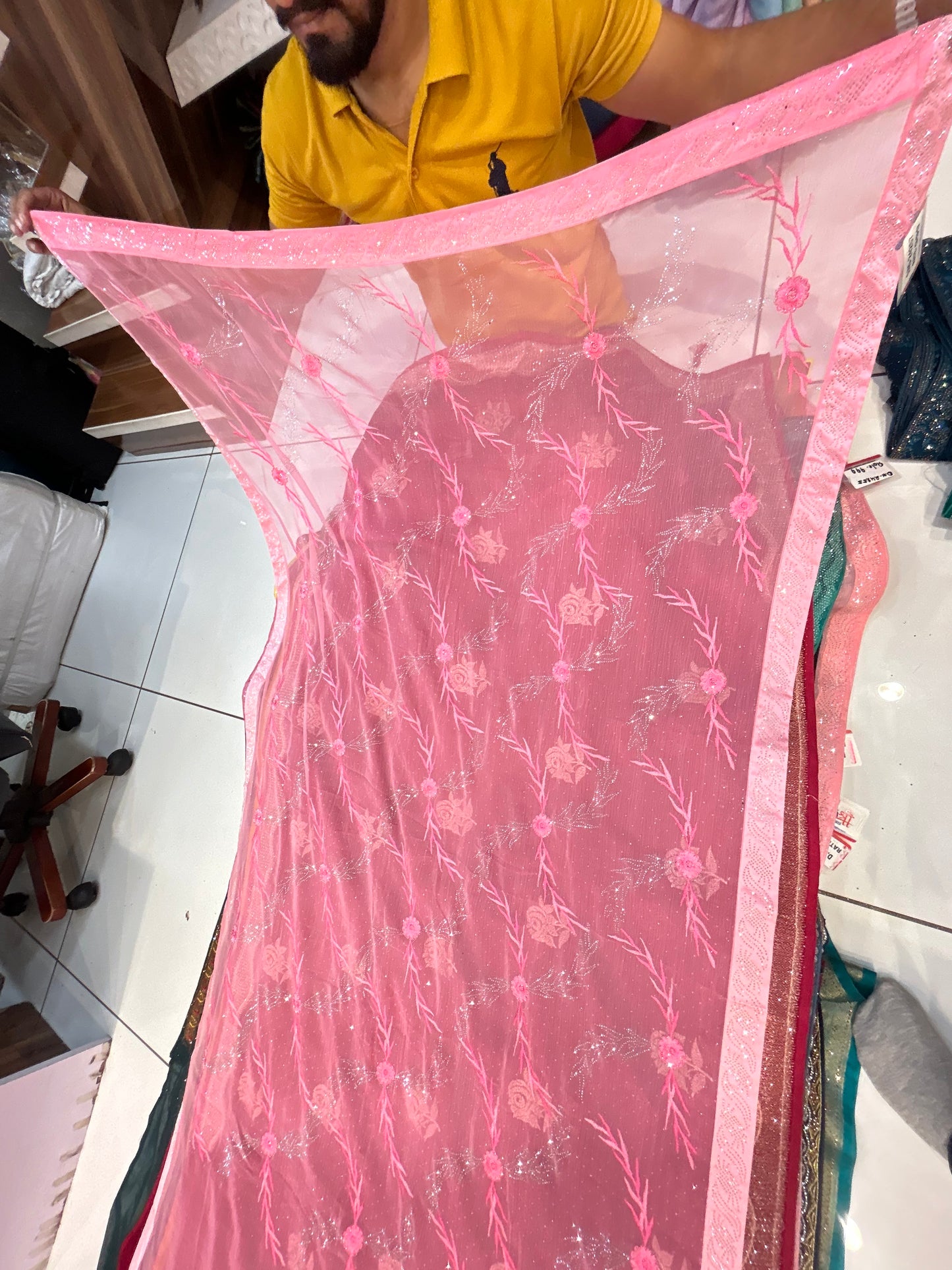 Awesome baby pink saree