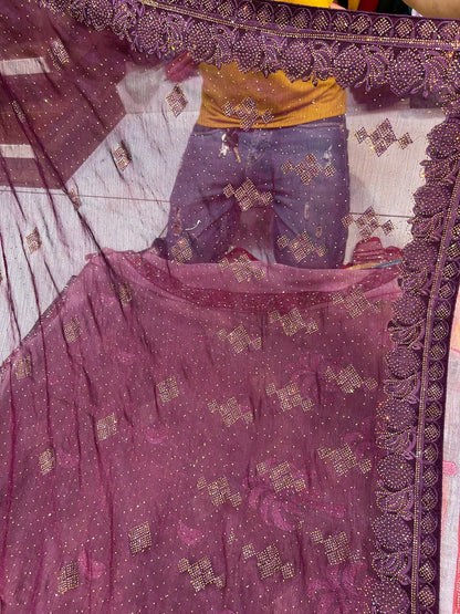 Violet purple saree