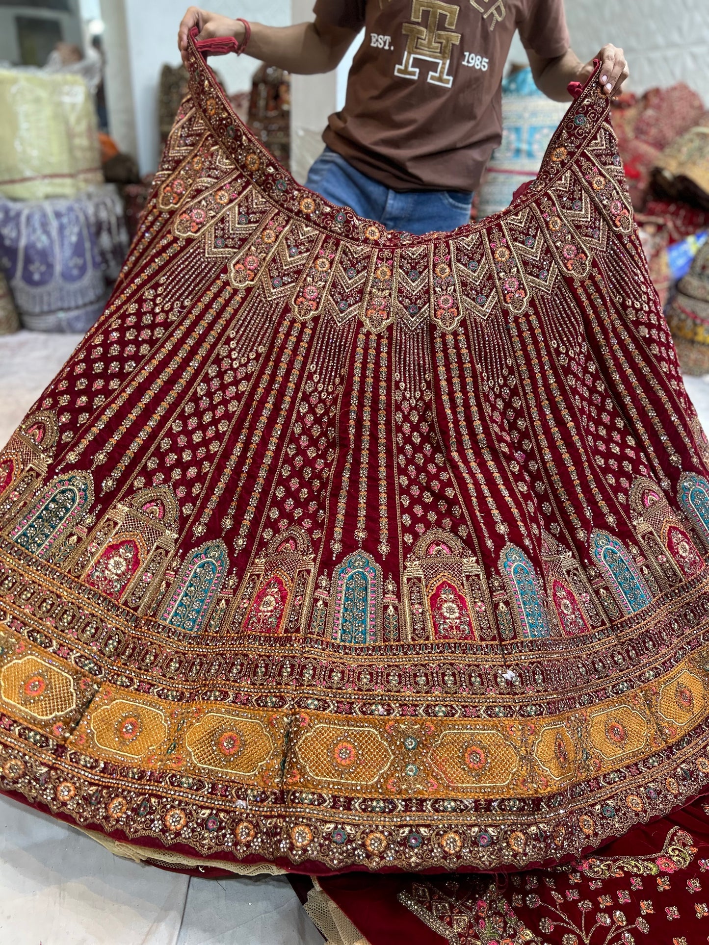 Fantastic maroon bridal lehenga