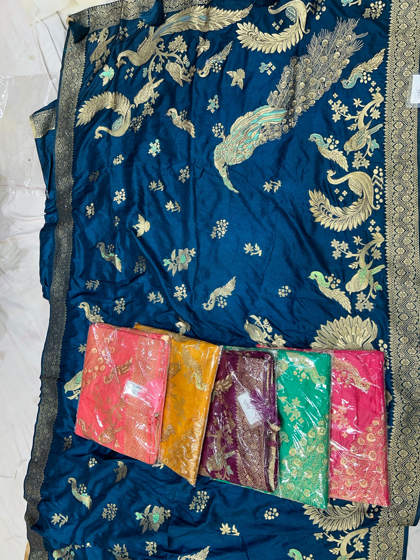 Peacock dark blue saree