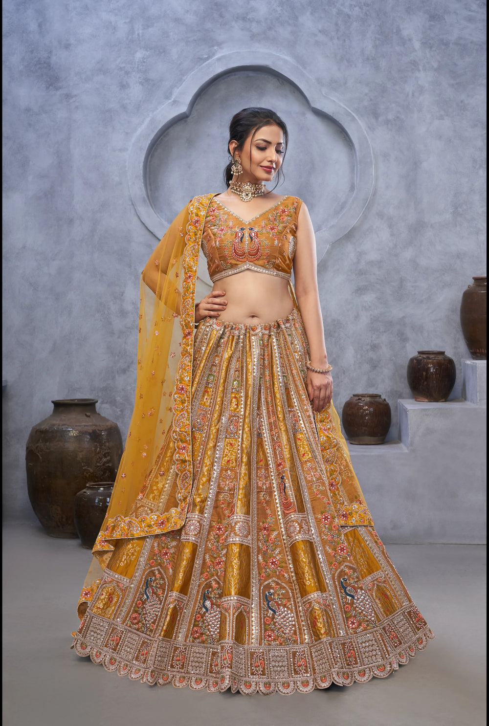 Mustard Designer lehenga