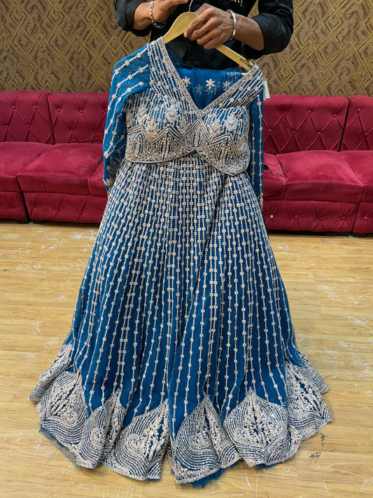 Super se uppar Blue Lehenga