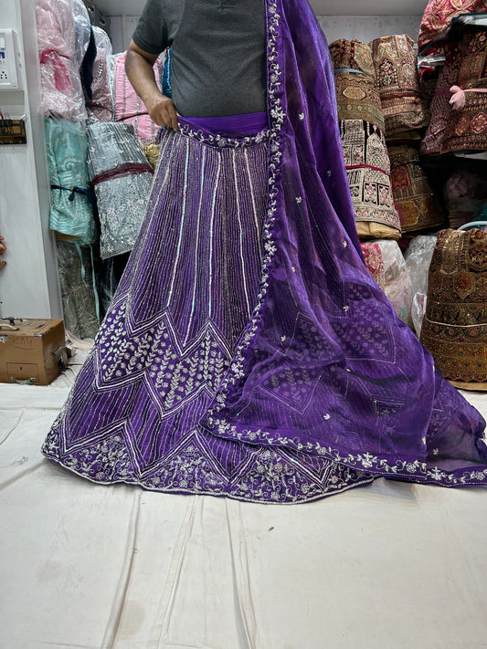 Royal purple violet Lehenga