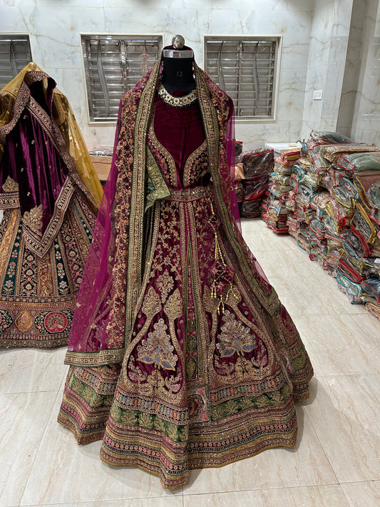 Stylish Red Lehenga double dupatta