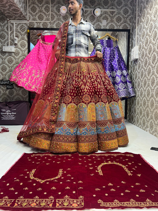 Rajwada Red Lehenga