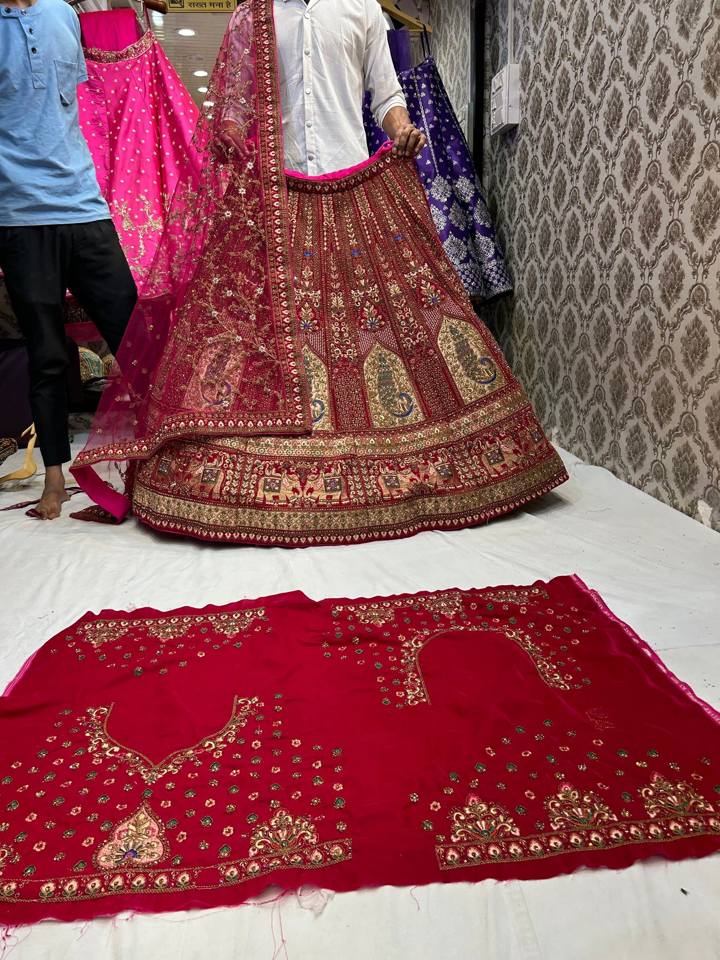 Stylish Red peacock Lehenga