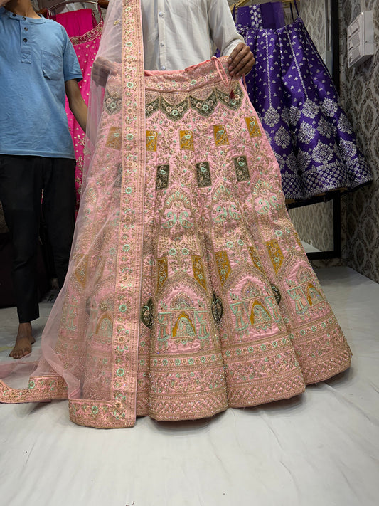 Lehenga rosa de diseñador