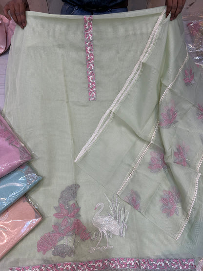 Beautiful Green ladies suit kota check