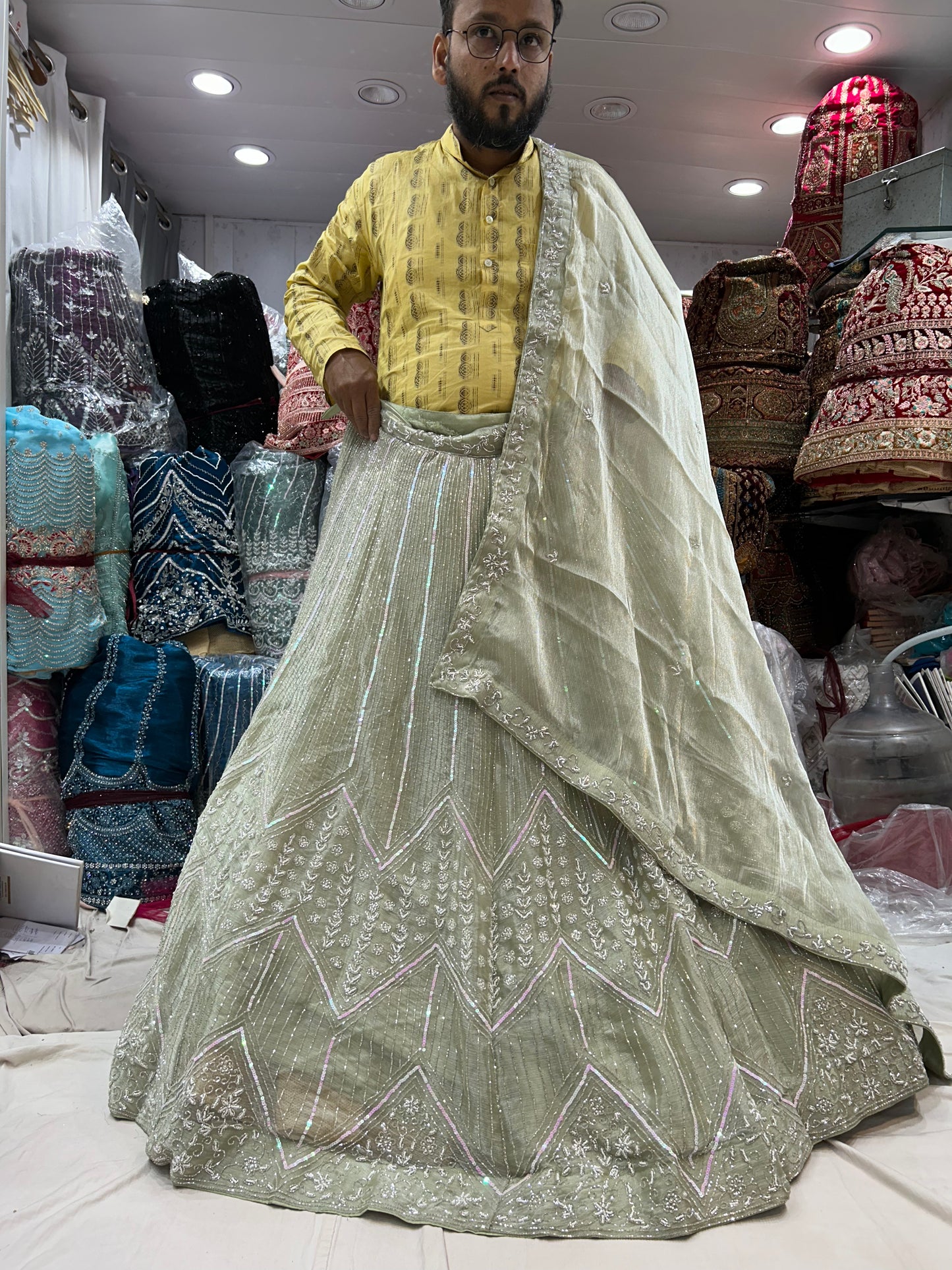 Hot light Green Lehenga