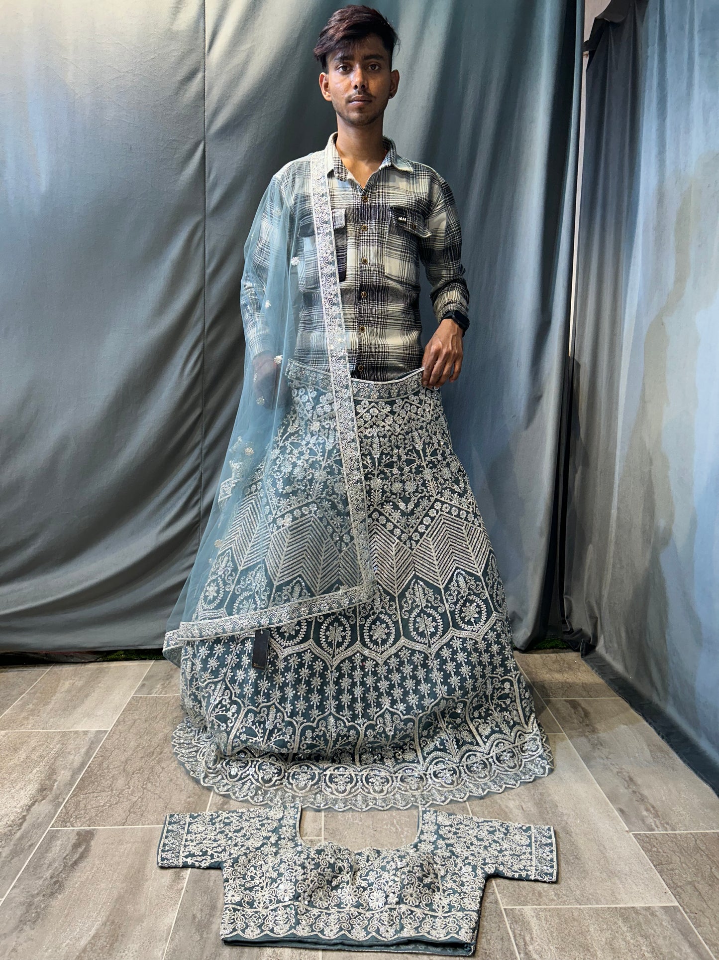 Gajab Sky blue Lehenga