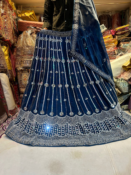 Hermosa lehenga azul