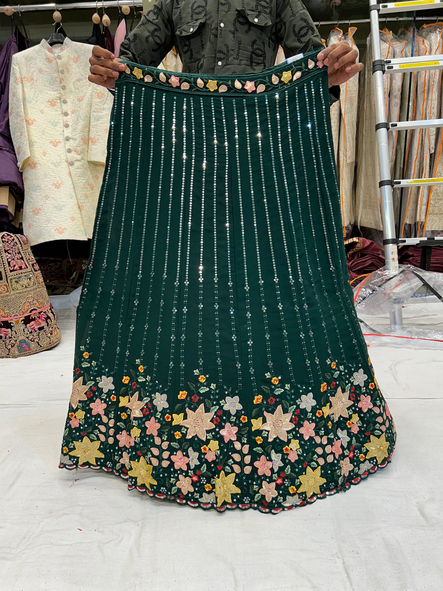 Girlish Green Lehenga