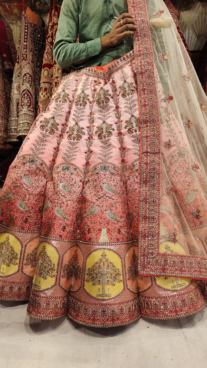 Heavy Double tone Pink Lehenga by Shopping World