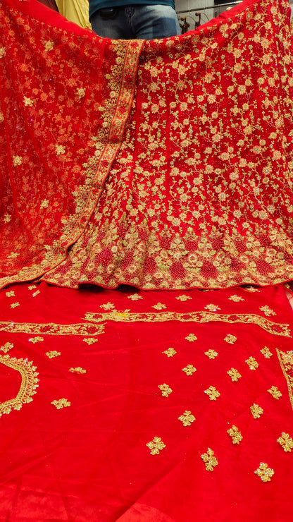 Rolling Red Bridal LEHENGA