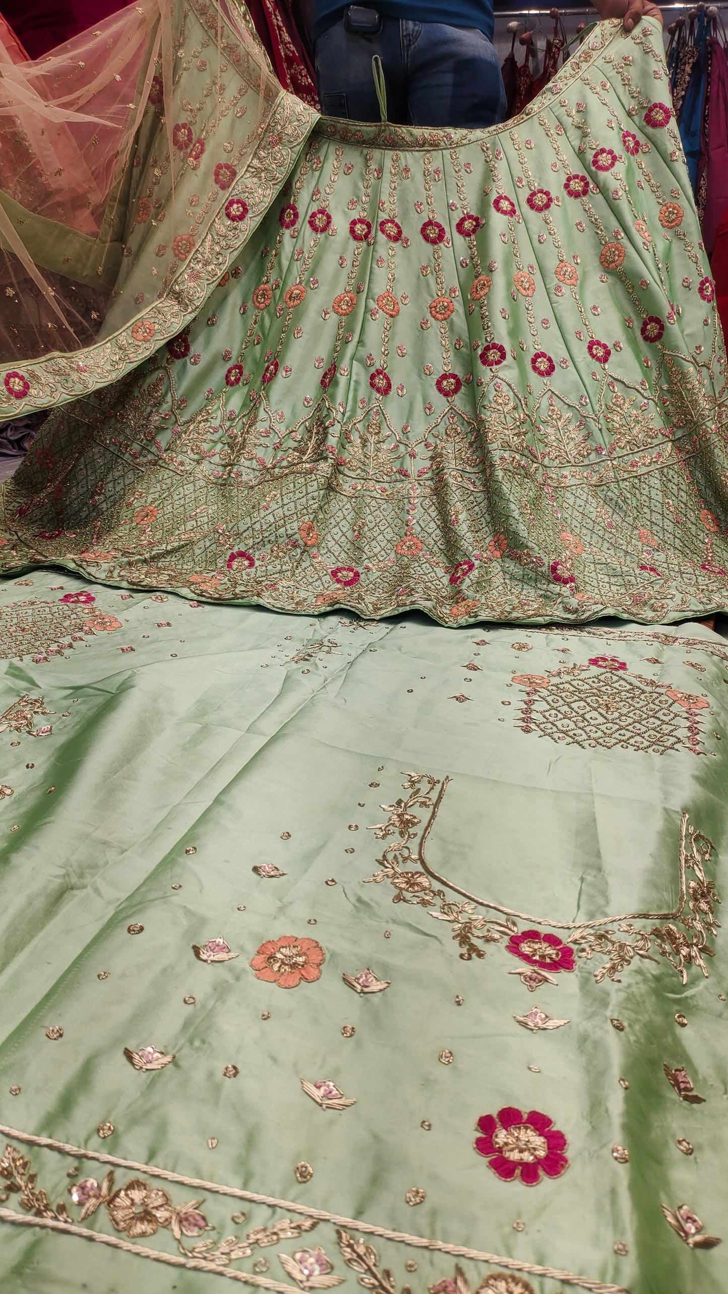 Dabka Handwork Gorgeous Green LEHENGA