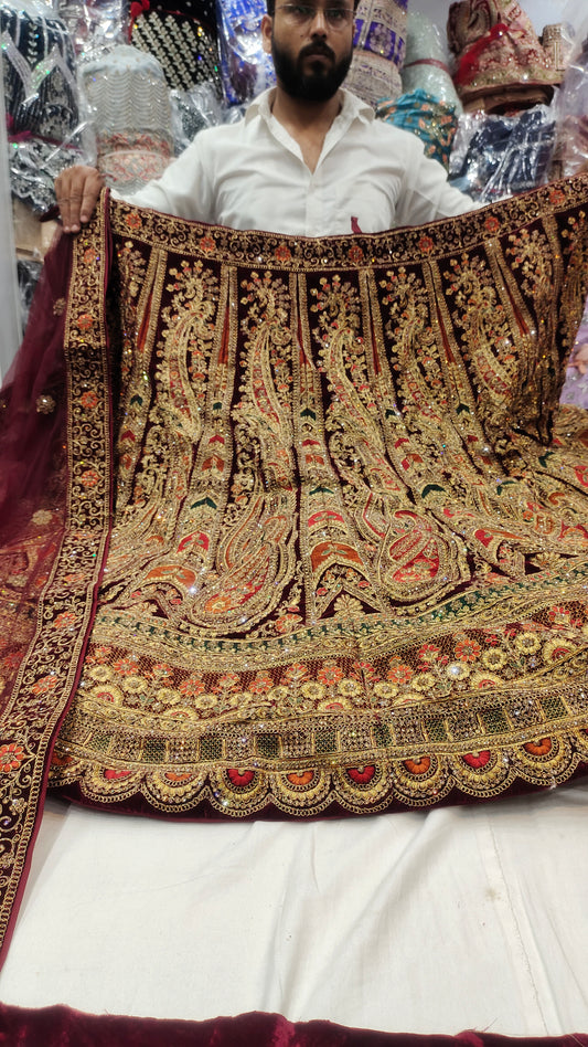 Tremendous Maroon Lehenga